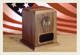 Military Walnut Urn