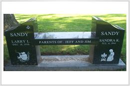 Black Granite Memorial Bench